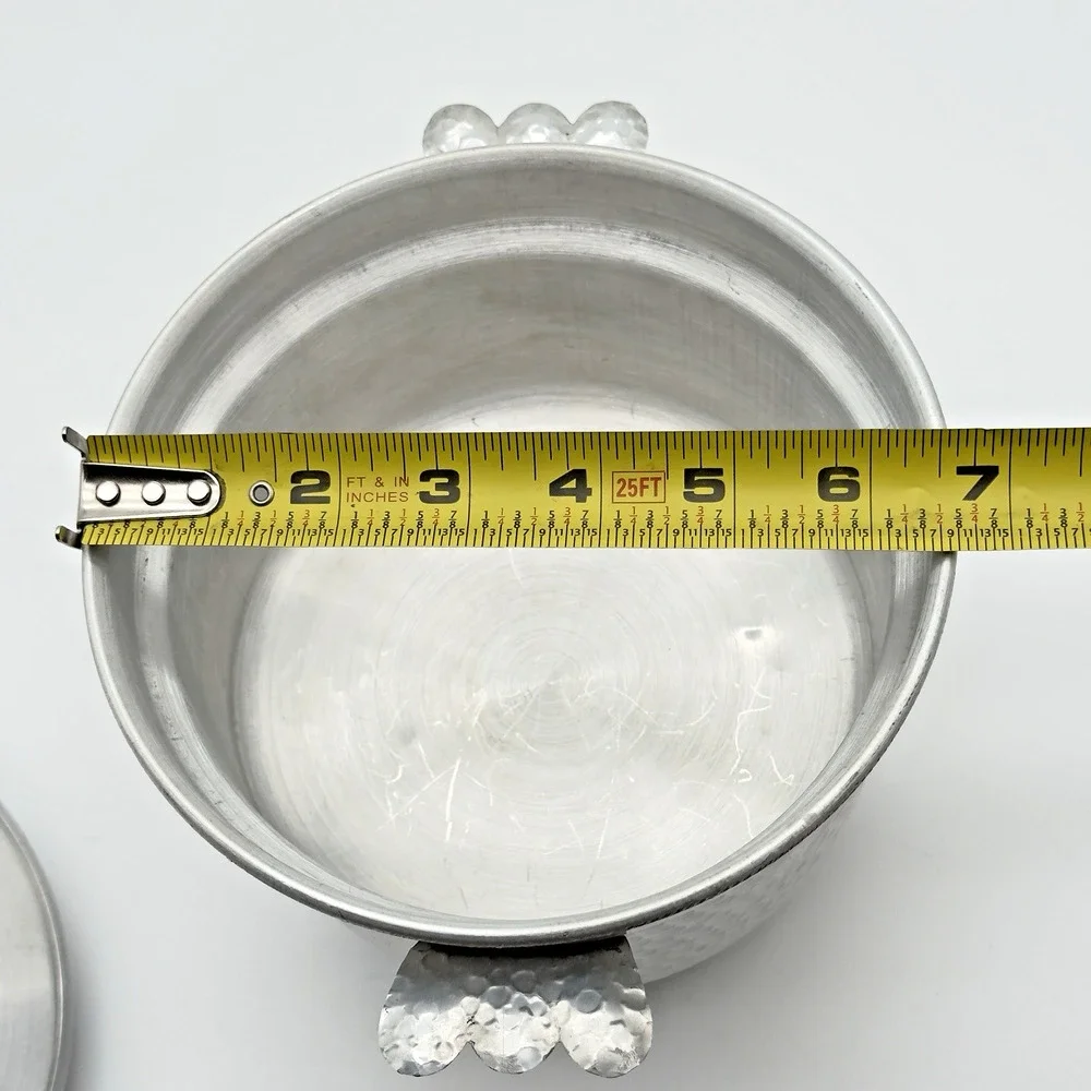 Vintage Mid Century Hammered Aluminum Ice Bucket Made In Italy